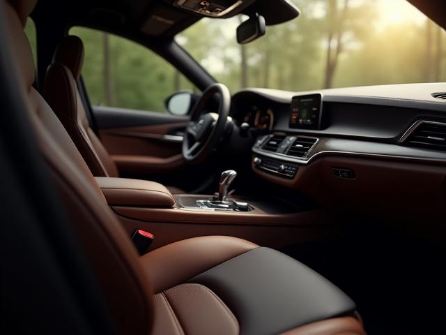 清潔にディテールされた車の高級感ある内装