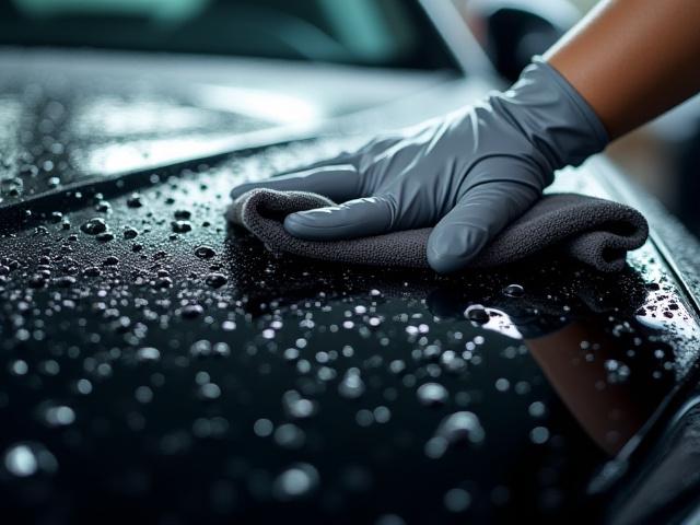 プロによる手洗い洗車で輝く車の外装